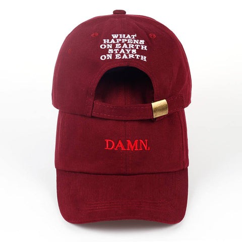 2017 ne'w wine red kendrick lamar damn cap embroidery DAMN. unstructured dad hat bone women men the rapper baseball cap