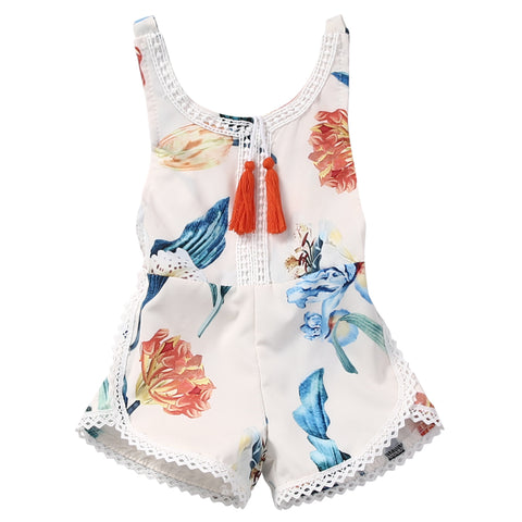 Floral Newborn Baby Girl Kids Clothes Sweet Girls Lily Flower Romper Jumpsuit Sunsuit Outfits 0-4Y